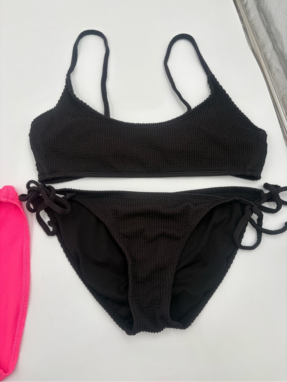 No Boundaries Bikini Swimsuit Bundle Size L 11-13 Pink Black 2 Piece Sets - Picture 4 of 14